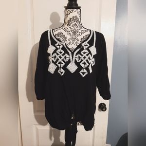 Karen Kane beaded blouse size Medium